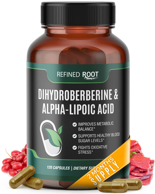 Refined Root - Dihydroberberine 300mg with Alpha-Lipoic Acid 600mg Supplement for Optimal Health